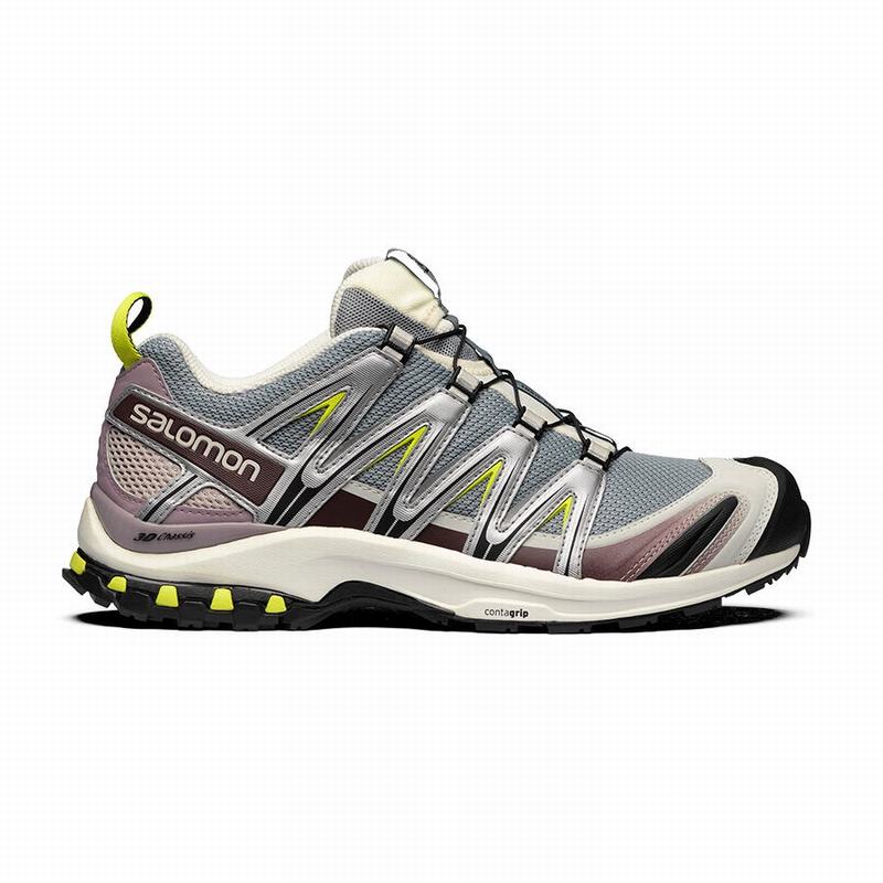 SALOMON UK XA PRO 3D - Mens Trail Running Shoes Silver/Light Green,WJSD45012